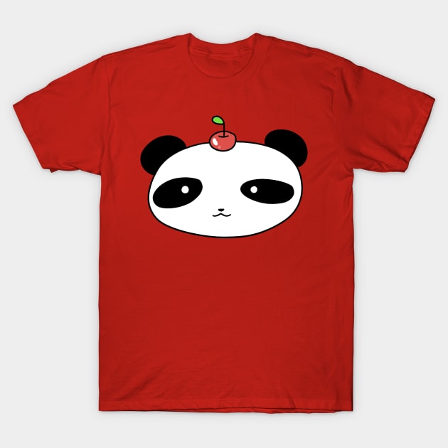 Cherry Panda Face T-Shirt by saradaboru